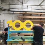 The We100 Benches being built in Trinity Set and Stage's workshop