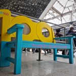 We100 bench built by Trinity Set and Stage in Waterloo train station