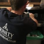 Trinity Set & Stage building a bespoke bar cladding for a private screening of Outlander the tv show